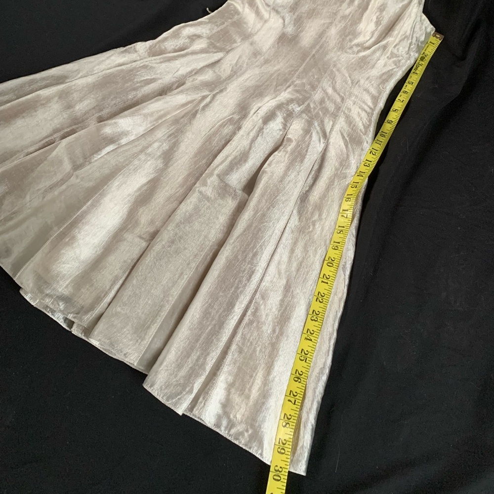 Badgley Mischka Champagne Shimmer Fit & Flare Cocktail Dress 2/4 - Picture 14 of 15